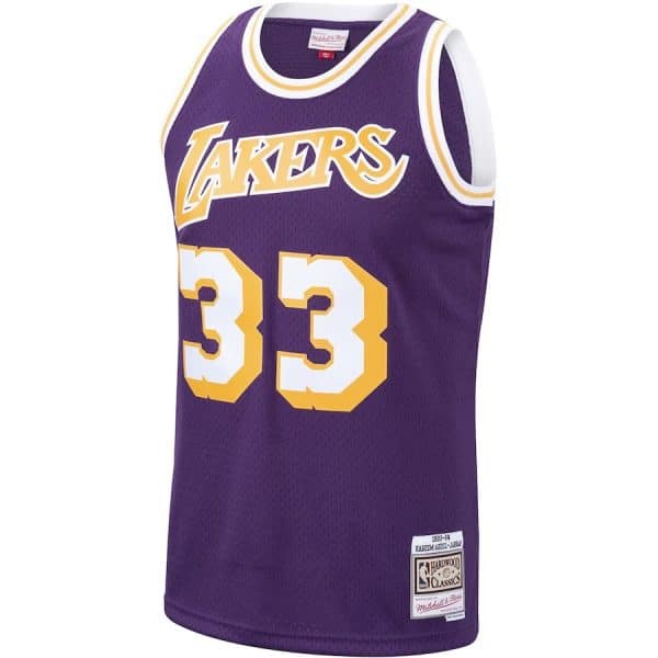 Mitchell & Ness Kareem Abdul-Jabbar Gold Los Angeles Lakers Big & Tall Hardwood Classics Jersey